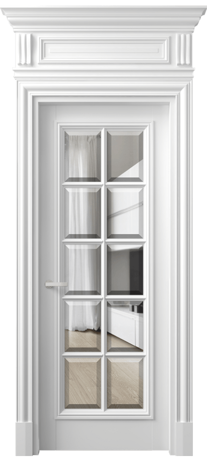 Дверь межкомнатная Антик 7310 Матовый белоснежный Прозрачное стекло с фацетом КЭП + Объёмный фриз + Карниз МБЛ Цена 184009 ₽ Наличники уже входят в базовый комплект. Фабрика дверей Волховец 8 (800) 551 43 19 Межкомнатная дверь Антик 7310 Матовый белоснежный Прозрачное стекло с фацетом Цена 184009 ₽ | Volhovec