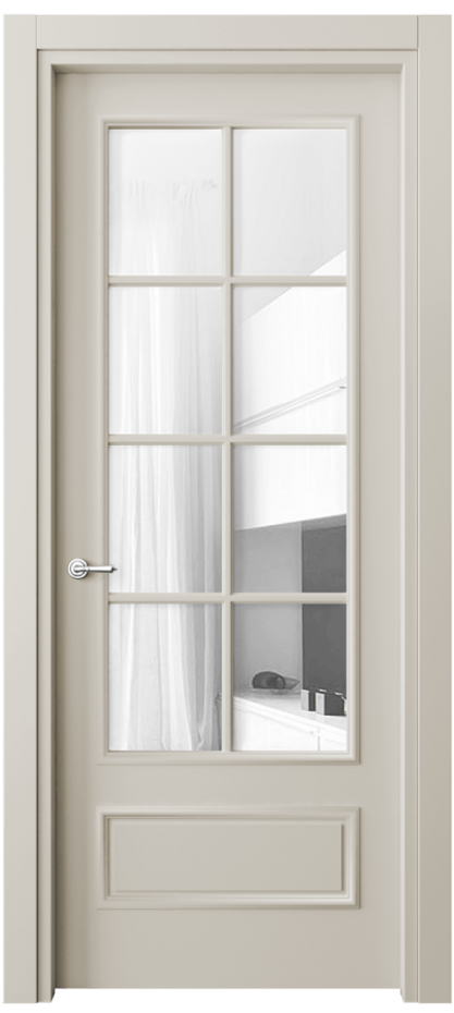 Дверь межкомнатная Paris 8112 Матовый облачно-серый Прозрачное стекло Гладкий наличник МОС Цена 76999 ₽ Наличники уже входят в базовый комплект. Фабрика дверей Волховец 8 (800) 551 43 19 Межкомнатная дверь Paris 8112 Матовый облачно-серый Прозрачное стекло Цена 76999 ₽| Volhovec