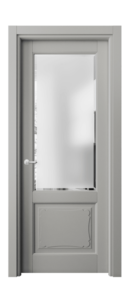 Дверь межкомнатная Тоскана Элегантэ 6322 Матовый нейтральный серый Сатинированное стекло с фацетом Гладкий наличник МНСР Цена 99399 ₽ Наличники уже входят в базовый комплект. Фабрика дверей Волховец 8 (800) 551 43 19 Межкомнатная дверь Тоскана Элегантэ 6322 Матовый нейтральный серый Сатинированное стекло с фацетом Цена 99399 ₽ | Volhovec