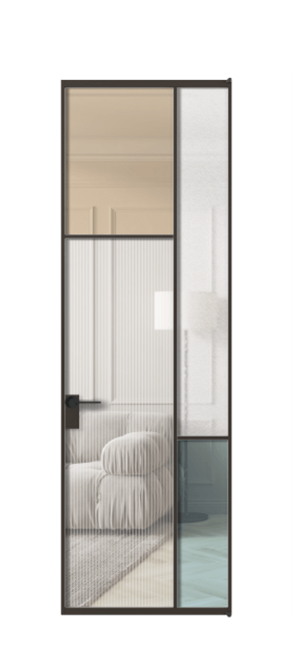 Дверь межкомнатная Mosaic АЛПЛ041.10 Алюминий антрацит Комбинация стекол Группы 1 и Группы 3 Без короба ААН  Цена 156290 Стоимость комплекта двери включает:
1. Полотно (600/650/700/750/800/850/900/950*2000-2400 мм).
2. Короб
3. Комплект фурнитуры (2 торцевые петли и магнитный замок с ответной планкой). Фабрика дверей Волховец 8 (800) 551 43 19 Межкомнатная дверь Mosaic АЛПЛ041.10 Алюминий антрацит Комбинация стекол Группы 1 и Группы 3 Цена 156290 ₽ | Volhovec