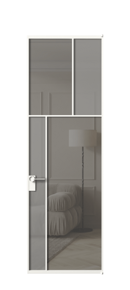 Дверь межкомнатная Mosaic АЛПЛ041.22 Алюминий Белый Сатинированное серое стекло, триплекс, 6 мм + Прозрачное серое стекло, триплекс, 6 мм Без короба бел Цена 158330 Стоимость комплекта двери включает:
1. Полотно (600/650/700/750/800/850/900/950*2000-2400 мм).
2. Короб
3. Комплект фурнитуры (2 торцевые петли и магнитный замок с ответной планкой). Фабрика дверей Волховец 8 (800) 551 43 19 Межкомнатная дверь Mosaic АЛПЛ041.22 Алюминий Белый Сатинированное серое стекло, триплекс, 6 мм + Прозрачное серое стекло, триплекс, 6 мм Цена 158330 ₽ | Volhovec