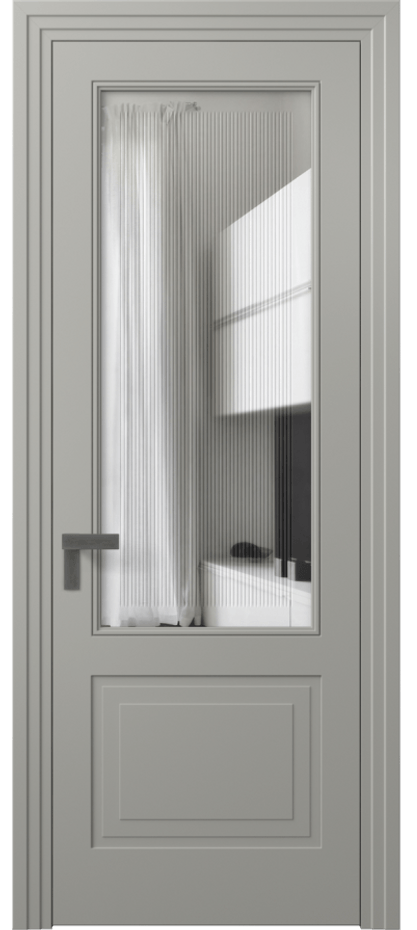 Дверь межкомнатная Rocca 8352 Матовый нейтральный серый Прозрачное стекло с гравировкой "Каннелюры", триплекс, 7 мм Каскадный компланарный наличник МНСР Цена 86899 ₽ Наличники уже входят в базовый комплект. Фабрика дверей Волховец 8 (800) 551 43 19 Межкомнатная дверь Rocca 8352 Матовый нейтральный серый Прозрачное стекло с гравировкой "Каннелюры", триплекс, 7 мм Цена 86899 ₽ | Volhovec