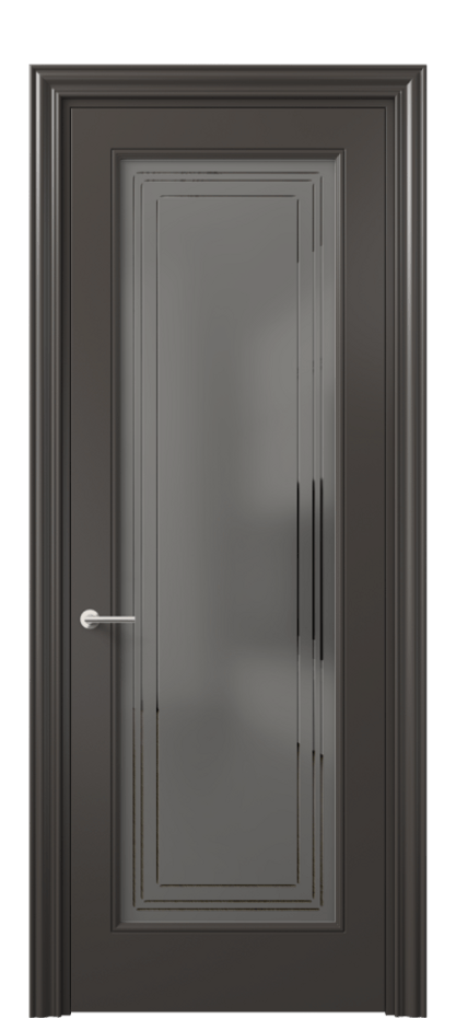 Дверь межкомнатная Mascot 8400 Матовый антрацит Сатинированное серое стекло с гравировкой "Грани", триплекс, 7 мм Фигурный наличник МАН Цена 77599 ₽ Наличники уже входят в базовый комплект. Фабрика дверей Волховец 8 (800) 551 43 19 Межкомнатная дверь Mascot 8400 Матовый антрацит Сатинированное серое стекло с гравировкой "Грани", триплекс, 7 мм Цена 77599 ₽ | Volhovec