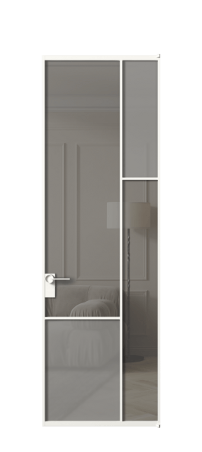 Дверь межкомнатная Mosaic АЛПЛ041.12 Алюминий Белый Сатинированное серое стекло, триплекс, 6 мм + Прозрачное серое стекло, триплекс, 6 мм Без короба бел Цена 150790 Стоимость комплекта двери включает:
1. Полотно (600/650/700/750/800/850/900/950*2000-2400 мм).
2. Короб
3. Комплект фурнитуры (2 торцевые петли и магнитный замок с ответной планкой). Фабрика дверей Волховец 8 (800) 551 43 19 Межкомнатная дверь Mosaic АЛПЛ041.12 Алюминий Белый Сатинированное серое стекло, триплекс, 6 мм + Прозрачное серое стекло, триплекс, 6 мм Цена 150790 ₽ | Volhovec