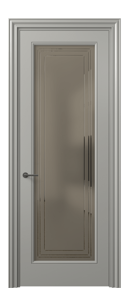 Дверь межкомнатная Mascot 8400 Матовый нейтральный серый Сатинированное бронзовое стекло с гравировкой "Грани", триплекс Фигурный наличник МНСР Цена 65999 ₽ Наличники уже входят в базовый комплект. Фабрика дверей Волховец 8 (800) 551 43 19 Межкомнатная дверь Mascot 8400 Матовый нейтральный серый Сатинированное бронзовое стекло с гравировкой "Грани", триплекс Цена 65999 ₽ | Volhovec