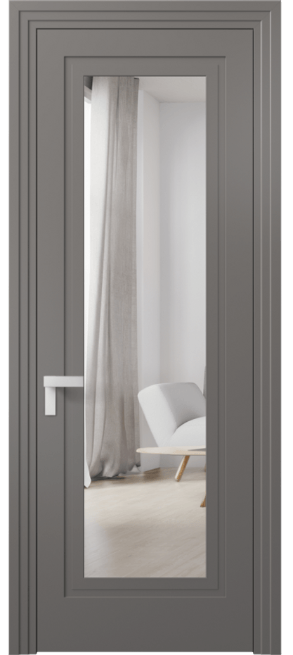 Дверь межкомнатная Rocca 8303 Матовый классический серый Двустороннее зеркало, триплекс Каскадный компланарный наличник МКЛС Цена 66319 ₽ Наличники уже входят в базовый комплект. Фабрика дверей Волховец 8 (800) 551 43 19 Межкомнатная дверь Rocca 8303 Матовый классический серый Двустороннее зеркало, триплекс Цена 66319 ₽ | Volhovec