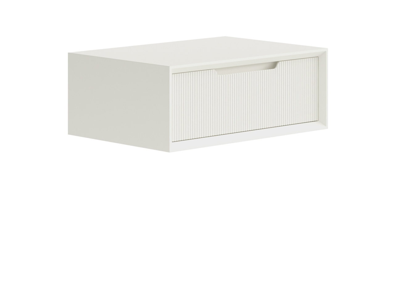 Тумба подвесная прикроватная Velvet 1 ящик Матовый молочно-белый