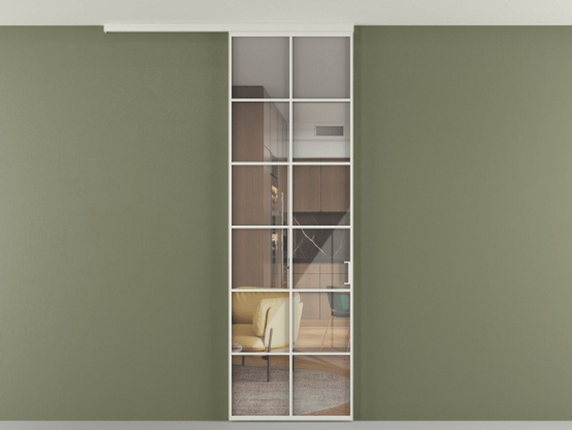 Перегородка Формато вдоль стены на потолок 1 створка АЛПР 040.05 Алюминий Белый Рефлективное прозрачное стекло "Стопсол", калёное. Скрытый короб БЕЛ Цена 128990 ₽ 1. Полотно 2 шт. (800/2100 мм)
2. Комплект установки раздвижной системы
3. Базовый комплект фурнитуры
4.Ручка Рондо. Фабрика дверей Волховец 8 (800) 551 43 19 Перегородка Формато вдоль стены на потолок 1 створка АЛПР 040.05 Алюминий Белый Рефлективное прозрачное стекло "Стопсол", калёное Цена 128990 ₽ | Volhovec