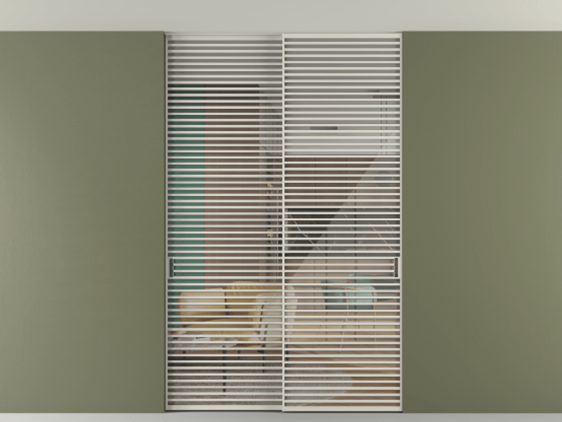 Перегородка Formato внутри проёма скрытое крепление в потолок 2 створки АЛПР 040.07 Алюминий облачно-серый Рефлективное прозрачное стекло "Stopsol", калёное. Цена 521120 ₽ 1. Полотно 2 шт. (800/2100 мм)
2. Комплект установки раздвижной системы
3. Базовый комплект фурнитуры
4. Ручка RONDO. Фабрика дверей Волховец 8 (800) 551 43 19 Перегородка Formato внутри проёма скрытое крепление в потолок 2 створки АЛПР 040.07 Алюминий облачно-серый Рефлективное прозрачное стекло "Stopsol", калёное Цена 521120 ₽ | Volhovec