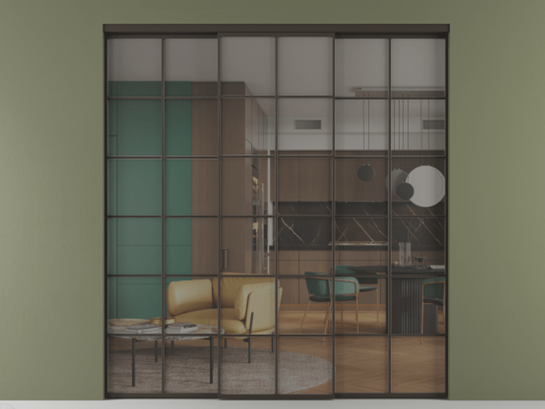 Перегородка Formato внутри проёма 3 створки АЛПР 040.05 Алюминий антрацит Прозрачное серое стекло, триплекс. Цена 254825 ₽ 1. Полотно 3 шт. (800/2100 мм)
2. Комплект установки раздвижной системы
3. Базовый комплект фурнитуры
4.Ручка RONDO. Фабрика дверей Волховец 8 (800) 551 43 19 Перегородка Formato внутри проёма 3 створки АЛПР 040.05 Алюминий антрацит Прозрачное серое стекло, триплекс Цена 254825 ₽ | Volhovec