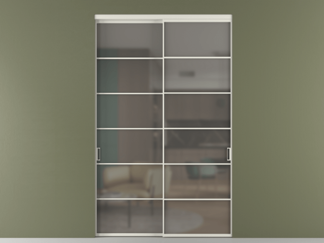 Перегородка Formato внутри проёма двустворчатая АЛПР 040.04 Алюминий Белый Сатинированное серое стекло, триплекс, 6 мм. Скрытый короб БЕЛ Цена 203400 ₽ 1. Полотно 2 шт. (800/2100 мм)
2. Комплект установки раздвижной системы
3. Базовый комплект фурнитуры
4.Ручка RONDO. Фабрика дверей Волховец 8 (800) 551 43 19 Перегородка Formato внутри проёма двустворчатая АЛПР 040.04 Алюминий Белый Сатинированное серое стекло, триплекс, 6 мм Цена 203400 ₽ | Volhovec