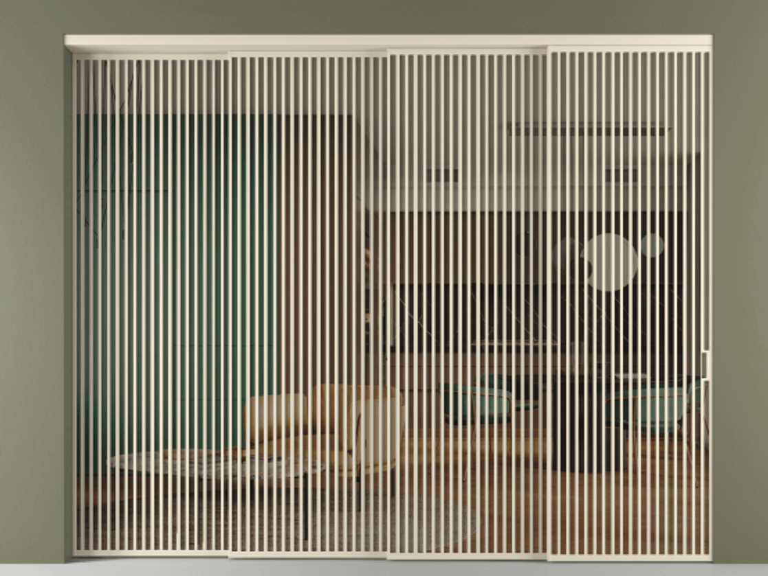 Перегородка Формато внутри проёма 4 створки с синхронным механизмом АЛПР 040.06 Алюминий бежево-серый Прозрачное бронзовое стекло, триплекс. Цена 777320 ₽ 1. Полотно 4 шт. (800/2100 мм)
2. Комплект установки раздвижной системы
3. Базовый комплект фурнитуры
4. Комплект фурнитуры телескопик синхро-3
5. Ручка Рондо. Фабрика дверей Волховец 8 (800) 551 43 19 Перегородка Формато внутри проёма 4 створки с синхронным механизмом АЛПР 040.06 Алюминий бежево-серый Прозрачное бронзовое стекло, триплекс Цена 777320 ₽ | Volhovec