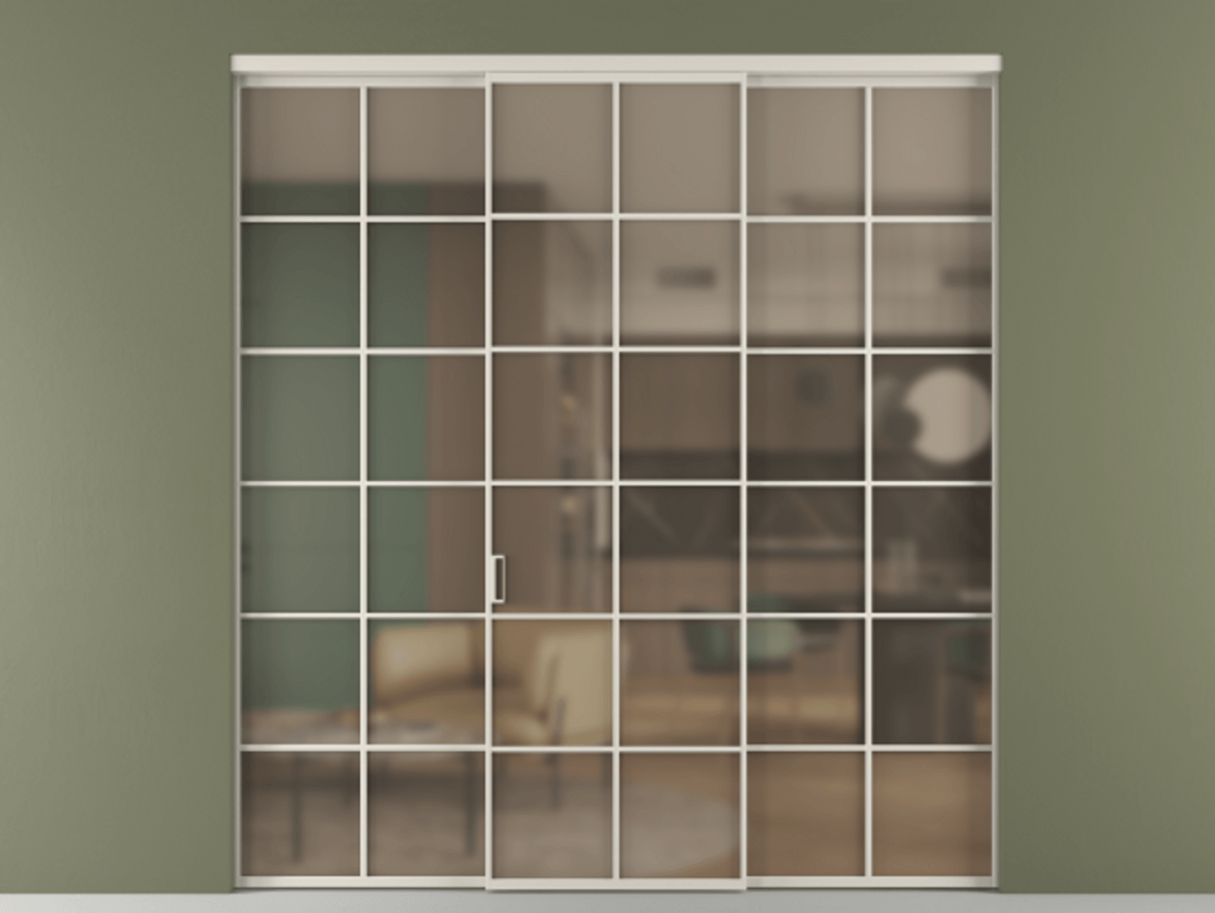 Перегородка Формато внутри проёма 3 створки АЛПР 040.05 Алюминий облачно-серый Сатинированное бронзовое стекло, триплекс. Цена 254825 ₽ 1. Полотно 3 шт. (800/2100 мм)
2. Комплект установки раздвижной системы
3. Базовый комплект фурнитуры
4.Ручка Рондо. Фабрика дверей Волховец 8 (800) 551 43 19 Перегородка Формато внутри проёма 3 створки АЛПР 040.05 Алюминий облачно-серый Сатинированное бронзовое стекло, триплекс Цена 254825 ₽ | Volhovec