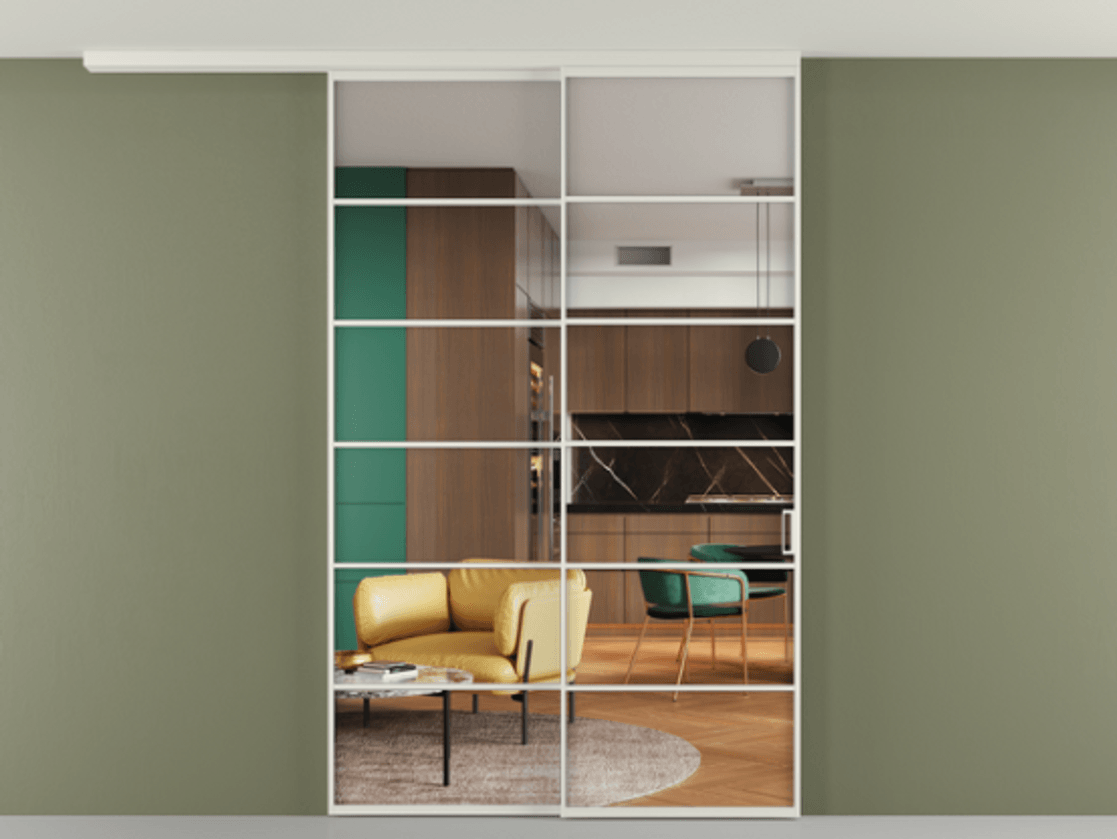 Перегородка Formato вдоль стены на потолок телескопик синхро 2 АЛПР 040.04 Алюминий Белый Прозрачное стекло "Crystal Vision", калёное, 6 мм. Скрытый короб БЕЛ Цена 310580 ₽ 1. Полотно 2 шт.  (800/2100 мм)
2. Комплект установки раздвижной системы
3. Базовый комплект фурнитуры
4.Ручка RONDO
. Фабрика дверей Волховец 8 (800) 551 43 19  Перегородка Formato вдоль стены на потолок телескопик синхро 2 АЛПР 040.04 Алюминий Белый Прозрачное стекло "Crystal Vision", калёное, 6 мм Цена 310580 ₽ | Volhovec