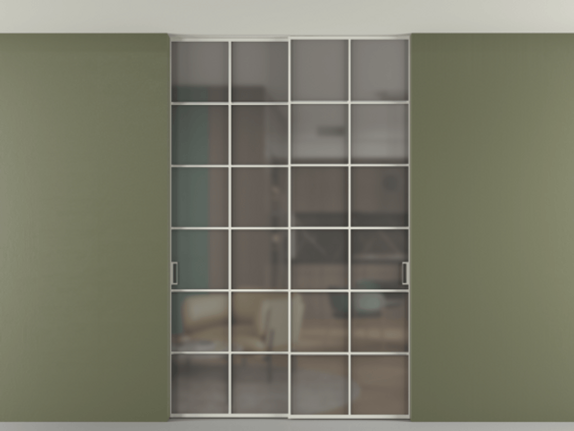 Перегородка Formato внутри проёма скрытое крепление в потолок 2 створки АЛПР 040.05 Алюминий Белый Сатинированное серое стекло, триплекс. Скрытый короб БЕЛ Цена 254485 ₽ 1. Полотно 2 шт. (800/2100 мм)
2. Комплект установки раздвижной системы
3. Базовый комплект фурнитуры
4. Ручка RONDO. Фабрика дверей Волховец 8 (800) 551 43 19 Перегородка Formato внутри проёма скрытое крепление в потолок 2 створки АЛПР 040.05 Алюминий Белый Сатинированное серое стекло, триплекс Цена 254485 ₽ | Volhovec