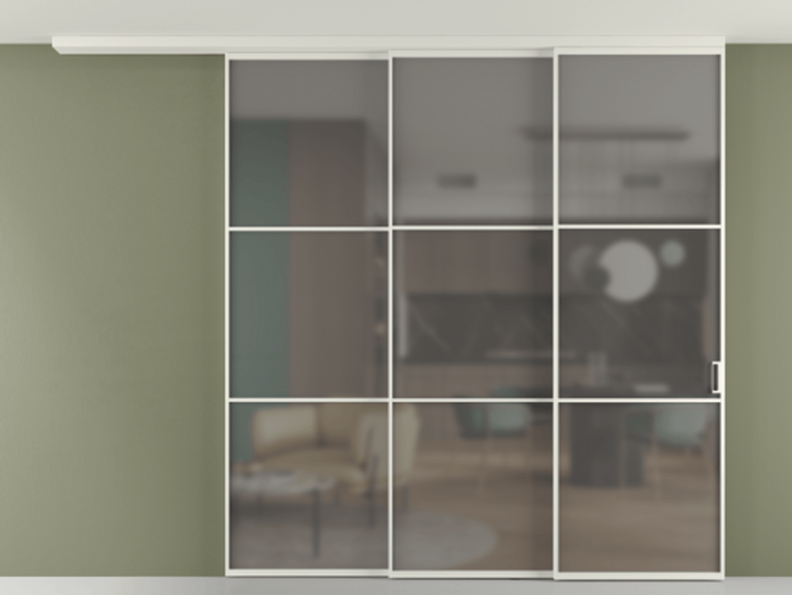 Перегородка Formato вдоль стены на потолок телескопик синхро 3 АЛПР 040.03 Алюминий Белый Сатинированное серое стекло, триплекс, 6 мм. Скрытый короб БЕЛ Цена 400220 ₽ 1. Полотно 2 шт. (800/2100 мм)
2. Комплект установки раздвижной системы
3. Базовый комплект фурнитуры
4.Ручка RONDO
. Фабрика дверей Волховец 8 (800) 551 43 19 Перегородка Formato вдоль стены на потолок телескопик синхро 3 АЛПР 040.03 Алюминий Белый Сатинированное серое стекло, триплекс, 6 мм Цена 400220 ₽ | Volhovec