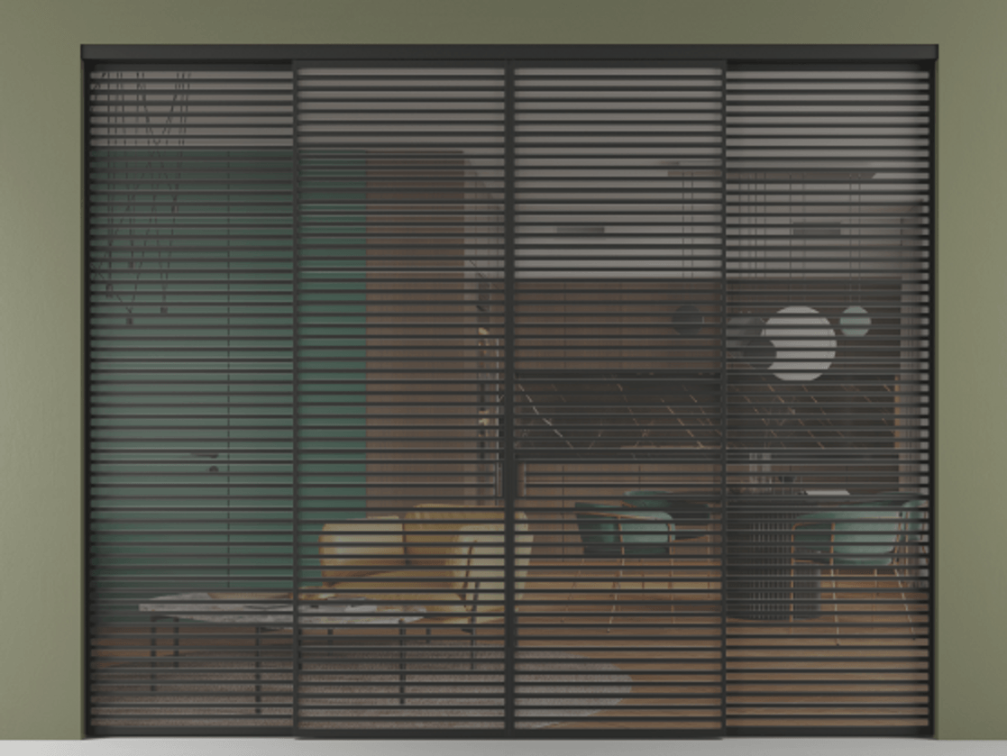 Перегородка Formato внутри проёма четырёхстворчатая АЛПР 040.07 Алюминий Черный Прозрачное серое стекло, триплекс, 6 мм. Скрытый короб ЧЕР Цена 711200 ₽ 1. Полотно 4 шт. (800/2100 мм)
2. Комплект установки раздвижной системы
3. Базовый комплект фурнитуры
4.Ручка RONDO. Фабрика дверей Волховец 8 (800) 551 43 19 Перегородка Formato внутри проёма четырёхстворчатая АЛПР 040.07 Алюминий Черный Прозрачное серое стекло, триплекс, 6 мм Цена 711200 ₽ | Volhovec