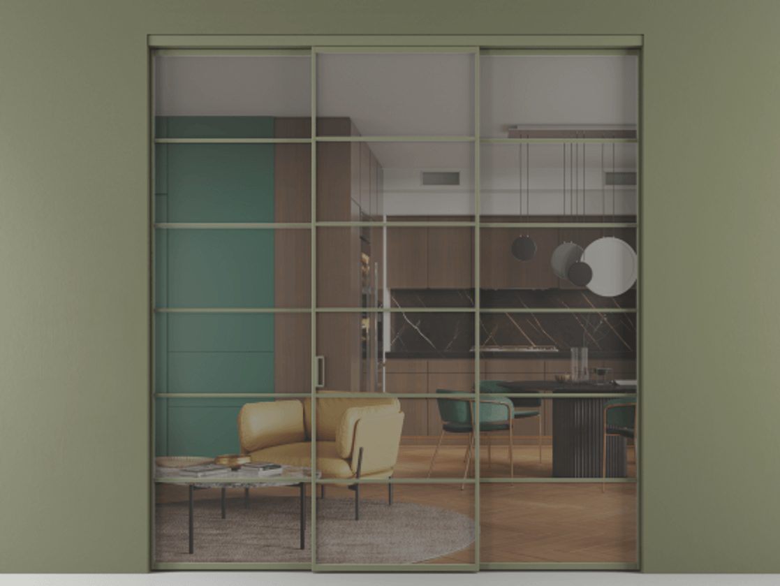 Перегородка Формато внутри проёма 3 створки АЛПР 040.04 Алюминий оливковый тёмный Прозрачное серое стекло, триплекс. Цена 254825 ₽ 1. Полотно 3 шт. (800/2100 мм)
2. Комплект установки раздвижной системы
3. Базовый комплект фурнитуры
4.Ручка Рондо. Фабрика дверей Волховец 8 (800) 551 43 19 Перегородка Формато внутри проёма 3 створки АЛПР 040.04 Алюминий оливковый тёмный Прозрачное серое стекло, триплекс Цена 254825 ₽ | Volhovec