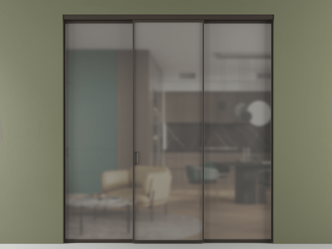 Перегородка Формато внутри проёма 3 створки АЛПР 040.01 Алюминий антрацит Сатинированное серое стекло, триплекс. Цена 225125 ₽ 1. Полотно 3 шт. (800/2100 мм)
2. Комплект установки раздвижной системы
3. Базовый комплект фурнитуры
4.Ручка Рондо. Фабрика дверей Волховец 8 (800) 551 43 19 Перегородка Формато внутри проёма 3 створки АЛПР 040.01 Алюминий антрацит Сатинированное серое стекло, триплекс Цена 225125 ₽ | Volhovec