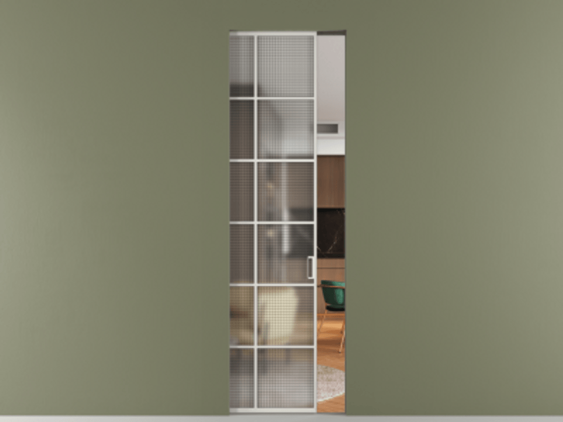 Перегородка Formato скрытый пенал 1 створка АЛПР 040.05 Алюминий Белый Декоративное стекло с сеткой "Mesh silver", триплекс. Цена 182200 ₽ . Фабрика дверей Волховец 8 (800) 551 43 19 Перегородка Formato скрытый пенал 1 створка АЛПР 040.05 Алюминий Белый Декоративное стекло с сеткой "Mesh silver", триплекс Цена 182200 ₽ | Volhovec