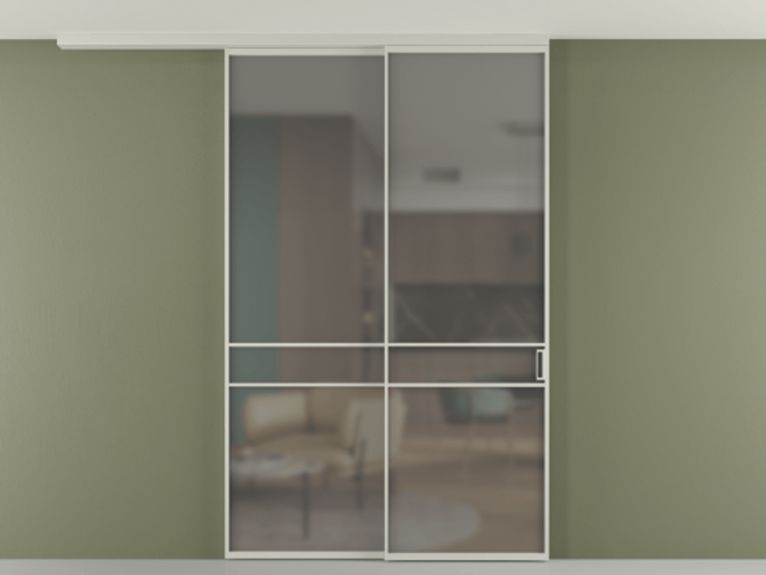 Перегородка Формато вдоль стены на потолок 2 створки с синхронным механизмом АЛПР 040.02 Алюминий тёплый серый Сатинированное серое стекло, триплекс. Цена 311020 ₽ 1. Полотно 2 шт. (800/2100 мм)
2. Комплект установки раздвижной системы
3. Базовый комплект фурнитуры
4.Ручка Рондо. Фабрика дверей Волховец 8 (800) 551 43 19 Перегородка Формато вдоль стены на потолок 2 створки с синхронным механизмом АЛПР 040.02 Алюминий тёплый серый Сатинированное серое стекло, триплекс Цена 311020 ₽ | Volhovec