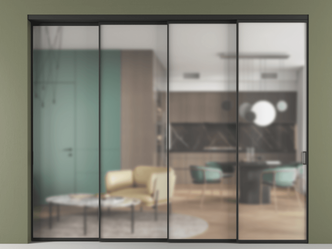 Перегородка Formato внутри проёма телескопик синхро 3 АЛПР 040.01 Алюминий Черный Сатинированное стекло "Matelux Crystal Vision", калёное, 6 мм, матовое, каленое 6 мм. Скрытый короб ЧЕР Цена 483100 ₽ 1. Полотно 4 шт. (800/2100 мм)
2. Комплект установки раздвижной системы
3. Базовый комплект фурнитуры
4. Комплект фурнитуры телескопик синхро-3
5. Ручка RONDO
. Фабрика дверей Волховец 8 (800) 551 43 19 Перегородка Formato внутри проёма телескопик синхро 3 АЛПР 040.01 Алюминий Черный Сатинированное стекло "Matelux Crystal Vision", калёное, 6 мм, матовое, каленое 6 мм Цена 483100 ₽ | Volhovec