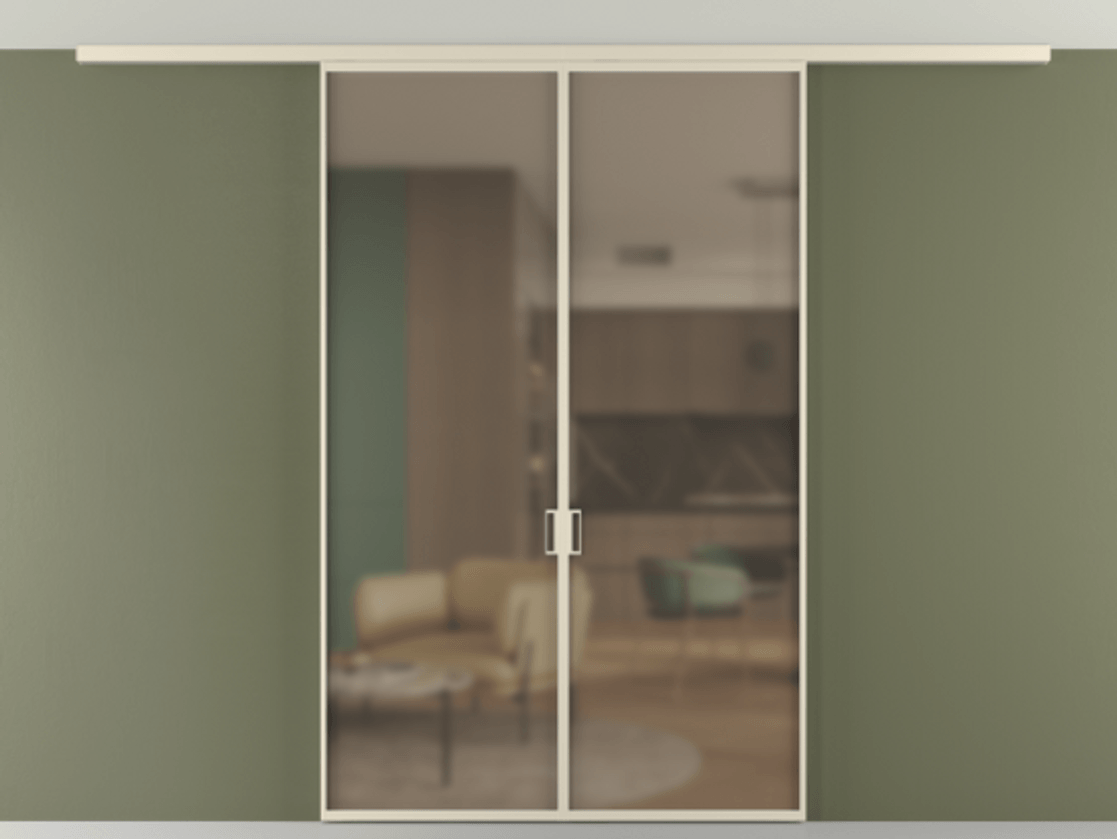 Перегородка Формато вдоль стены на потолок 2 створки АЛПР 040.01 Алюминий бежево-серый Сатинированное бронзовое стекло, триплекс. Цена 216040 ₽ 1. Полотно 2 шт. (800/2100 мм)
2. Комплект установки раздвижной системы
3. Базовый комплект фурнитуры
4.Ручка Рондо. Фабрика дверей Волховец 8 (800) 551 43 19 Перегородка Формато вдоль стены на потолок 2 створки АЛПР 040.01 Алюминий бежево-серый Сатинированное бронзовое стекло, триплекс Цена 216040 ₽ | Volhovec