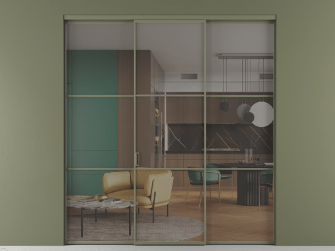 Перегородка Formato внутри проёма 3 створки АЛПР 040.03 Алюминий оливковый тёмный Прозрачное серое стекло, триплекс. Цена 237275 ₽ 1. Полотно 3 шт. (800/2100 мм)
2. Комплект установки раздвижной системы
3. Базовый комплект фурнитуры
4.Ручка RONDO. Фабрика дверей Волховец 8 (800) 551 43 19 Перегородка Formato внутри проёма 3 створки АЛПР 040.03 Алюминий оливковый тёмный Прозрачное серое стекло, триплекс Цена 237275 ₽ | Volhovec