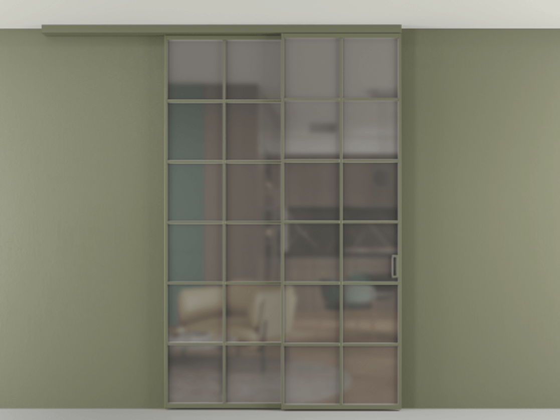 Перегородка Формато вдоль стены на потолок 2 створки с синхронным механизмом АЛПР 040.05 Алюминий оливковый тёмный Сатинированное серое стекло, триплекс. Цена 328180 ₽ 1. Полотно 2 шт. (800/2100 мм)
2. Комплект установки раздвижной системы
3. Базовый комплект фурнитуры
4.Ручка Рондо. Фабрика дверей Волховец 8 (800) 551 43 19 Перегородка Формато вдоль стены на потолок 2 створки с синхронным механизмом АЛПР 040.05 Алюминий оливковый тёмный Сатинированное серое стекло, триплекс Цена 328180 ₽ | Volhovec