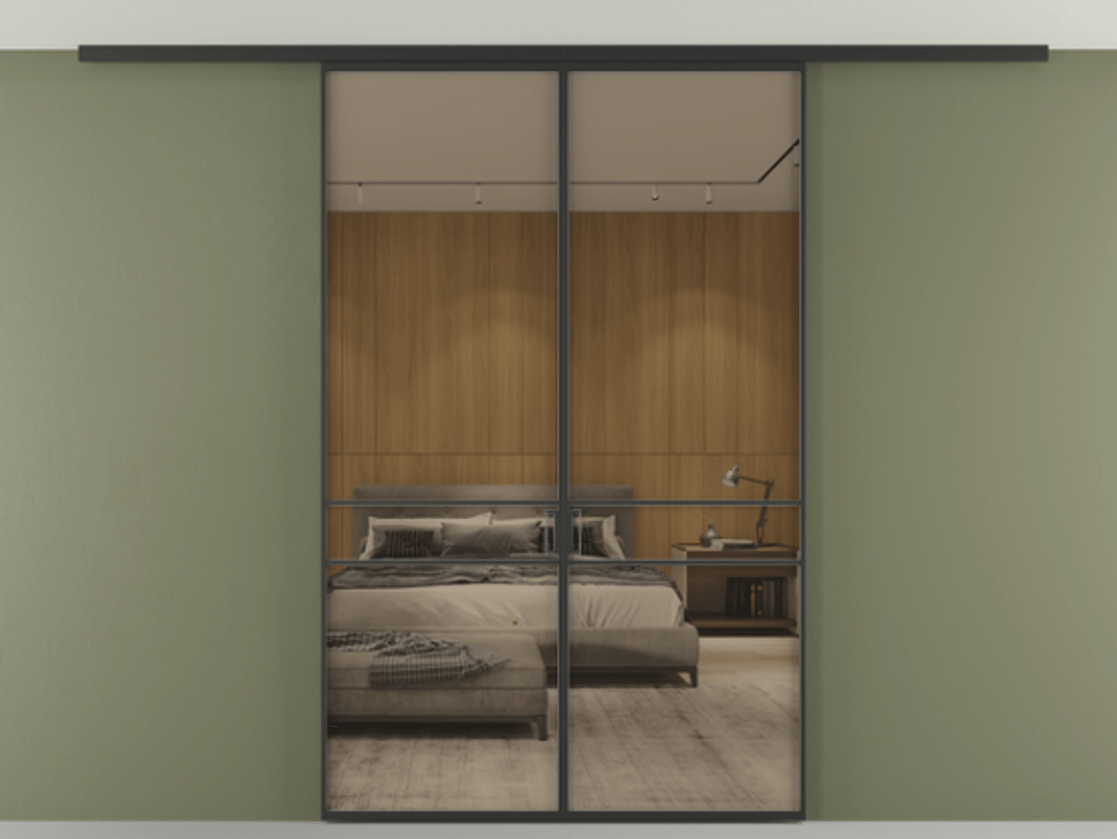 Перегородка Formato вдоль стены на потолок двустворчатая АЛПР 040.02 Алюминий Черный Рефлективное бронзовое стекло "Stopsol", калёное, 6 мм. Скрытый короб ЧЕР Цена 11590 AZE 1. Полотно 2 шт. (800/2100 мм)
2. Комплект установки раздвижной системы
3. Базовый комплект фурнитуры
4.Ручка RONDO
. Фабрика дверей Волховец 8 (800) 551 43 19 Перегородка Formato вдоль стены на потолок двустворчатая АЛПР 040.02 Алюминий Черный Рефлективное бронзовое стекло "Stopsol", калёное, 6 мм Цена 11590 AZE | Volhovec