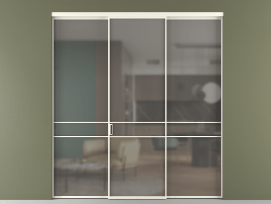 Перегородка Formato внутри проёма 3 створки АЛПР 040.02 Алюминий жемчужный Сатинированное серое стекло, триплекс. Цена 237275 ₽ 1. Полотно 3 шт. (800/2100 мм)
2. Комплект установки раздвижной системы
3. Базовый комплект фурнитуры
4.Ручка RONDO. Фабрика дверей Волховец 8 (800) 551 43 19 Перегородка Formato внутри проёма 3 створки АЛПР 040.02 Алюминий жемчужный Сатинированное серое стекло, триплекс Цена 237275 ₽ | Volhovec