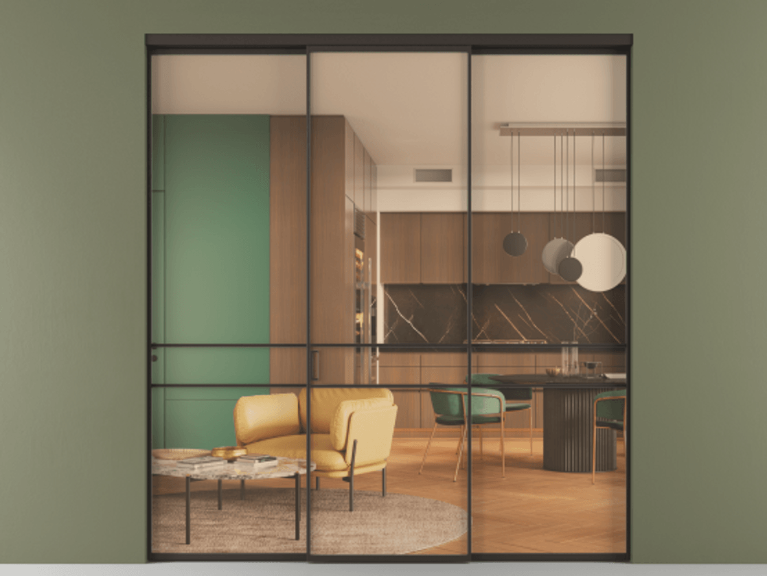 Перегородка Формато внутри проёма 3 створки АЛПР 040.02 Алюминий антрацит Прозрачное оранжевое стекло, триплекс. Цена 237275 ₽ 1. Полотно 3 шт. (800/2100 мм)
2. Комплект установки раздвижной системы
3. Базовый комплект фурнитуры
4.Ручка Рондо. Фабрика дверей Волховец 8 (800) 551 43 19 Перегородка Формато внутри проёма 3 створки АЛПР 040.02 Алюминий антрацит Прозрачное оранжевое стекло, триплекс Цена 237275 ₽ | Volhovec