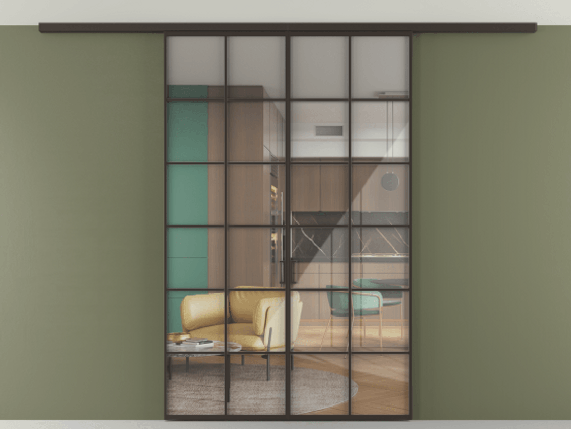 Перегородка Формато вдоль стены на потолок 2 створки АЛПР 040.05 Алюминий антрацит Рефлективное прозрачное стекло "Стопсол", калёное. Цена 221404 ₽ 1. Полотно 2 шт. (800/2100 мм)
2. Комплект установки раздвижной системы
3. Базовый комплект фурнитуры
4.Ручка Рондо. Фабрика дверей Волховец 8 (800) 551 43 19 Перегородка Формато вдоль стены на потолок 2 створки АЛПР 040.05 Алюминий антрацит Рефлективное прозрачное стекло "Стопсол", калёное Цена 221404 ₽ | Volhovec