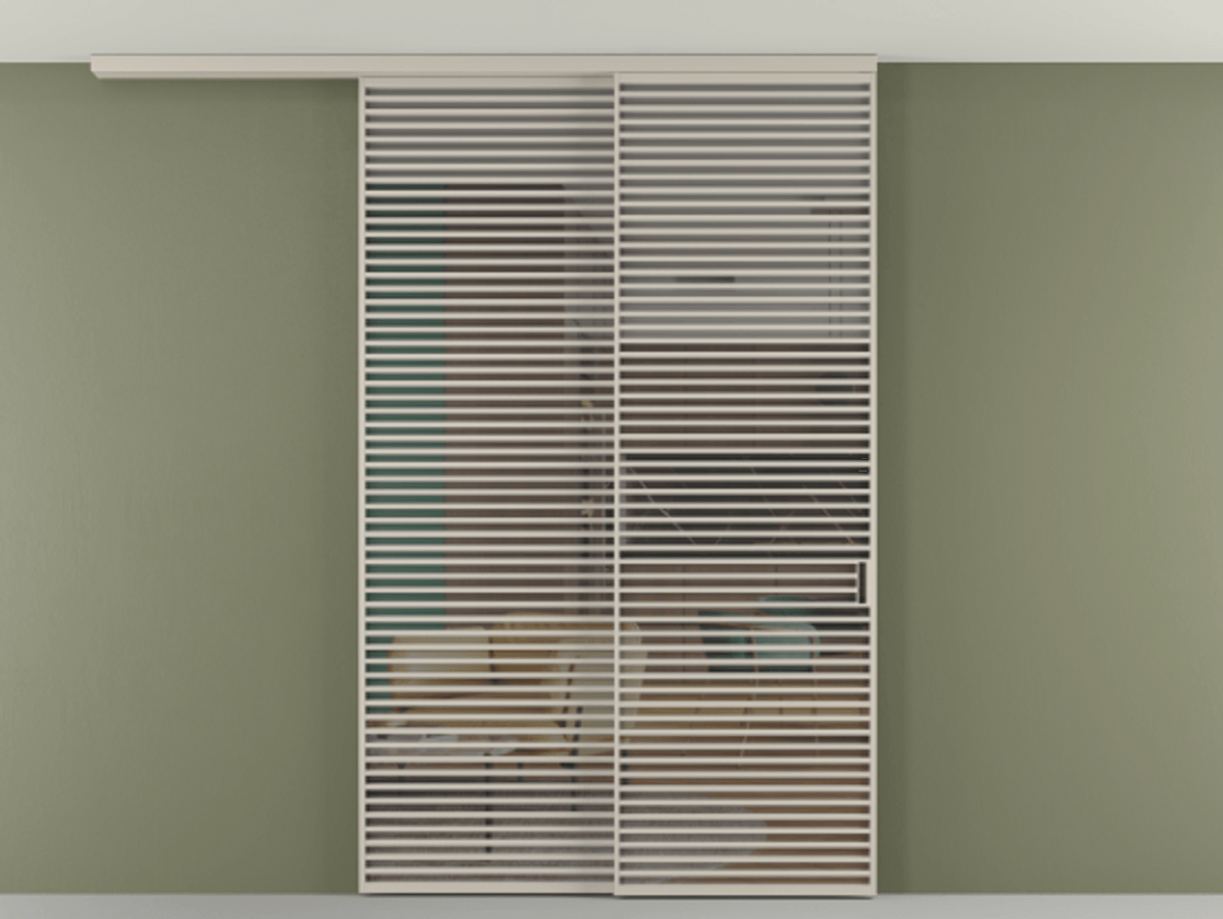 Перегородка Формато вдоль стены на потолок 2 створки с синхронным механизмом АЛПР 040.07 Алюминий светло-бежевый Прозрачное серое стекло, триплекс. Цена 450456 ₽ 1. Полотно 2 шт. (800/2100 мм)
2. Комплект установки раздвижной системы
3. Базовый комплект фурнитуры
4.Ручка Рондо. Фабрика дверей Волховец 8 (800) 551 43 19 Перегородка Формато вдоль стены на потолок 2 створки с синхронным механизмом АЛПР 040.07 Алюминий светло-бежевый Прозрачное серое стекло, триплекс Цена 450456 ₽ | Volhovec