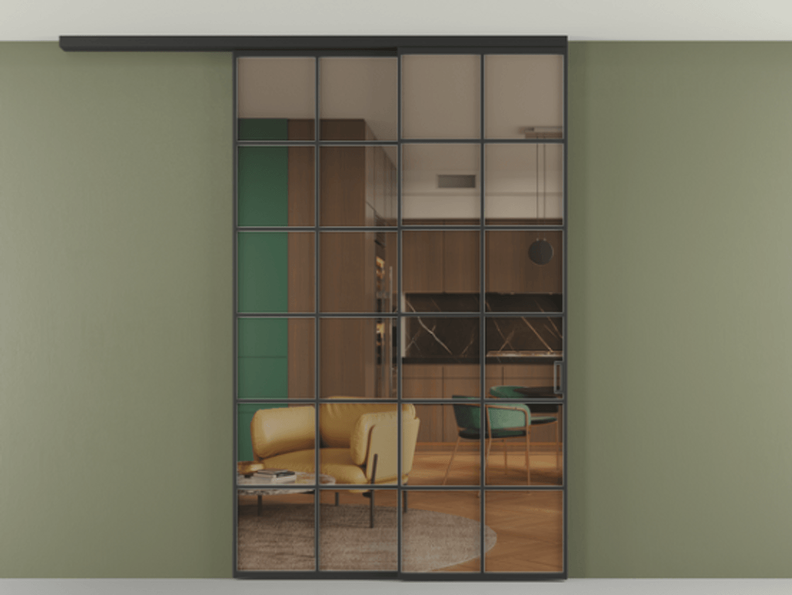 Перегородка Formato вдоль стены на потолок телескопик синхро 2 АЛПР 040.05 Алюминий Черный Прозрачное бронзовое стекло, триплекс, 6 мм. Скрытый короб ЧЕР Цена 381240 сом 1. Полотно 2 шт.  (800/2100 мм)
2. Комплект установки раздвижной системы
3. Базовый комплект фурнитуры
4.Ручка RONDO
. Фабрика дверей Волховец 8 (800) 551 43 19  Перегородка Formato вдоль стены на потолок телескопик синхро 2 АЛПР 040.05 Алюминий Черный Прозрачное бронзовое стекло, триплекс, 6 мм Цена 381240 сом | Volhovec