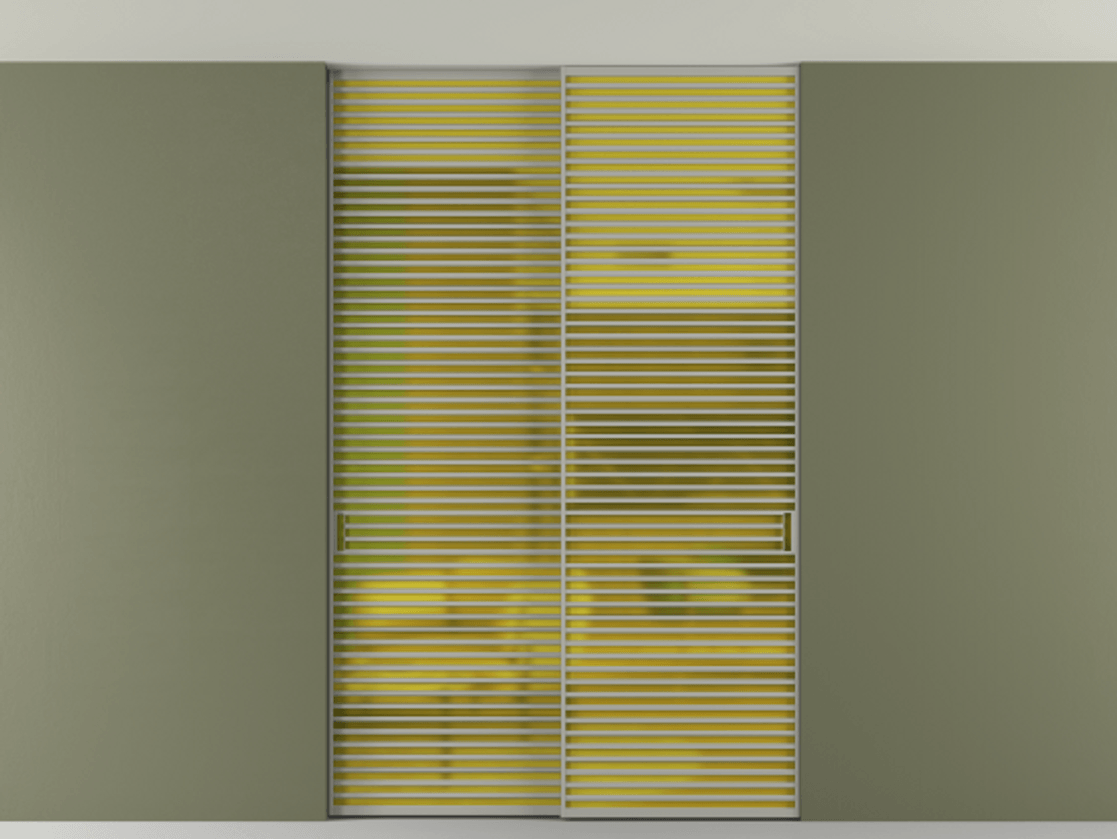 Перегородка Формато внутри проёма скрытое крепление в потолок 2 створки АЛПР 040.07 Алюминий нейтральный серый Сатинированное жёлтое стекло, триплекс. Цена 409915 ₽ 1. Полотно 2 шт. (800/2100 мм)
2. Комплект установки раздвижной системы
3. Базовый комплект фурнитуры
4. Ручка RONDO. Фабрика дверей Волховец 8 (800) 551 43 19 Перегородка Формато внутри проёма скрытое крепление в потолок 2 створки АЛПР 040.07 Алюминий нейтральный серый Сатинированное жёлтое стекло, триплекс Цена 409915 ₽ | Volhovec