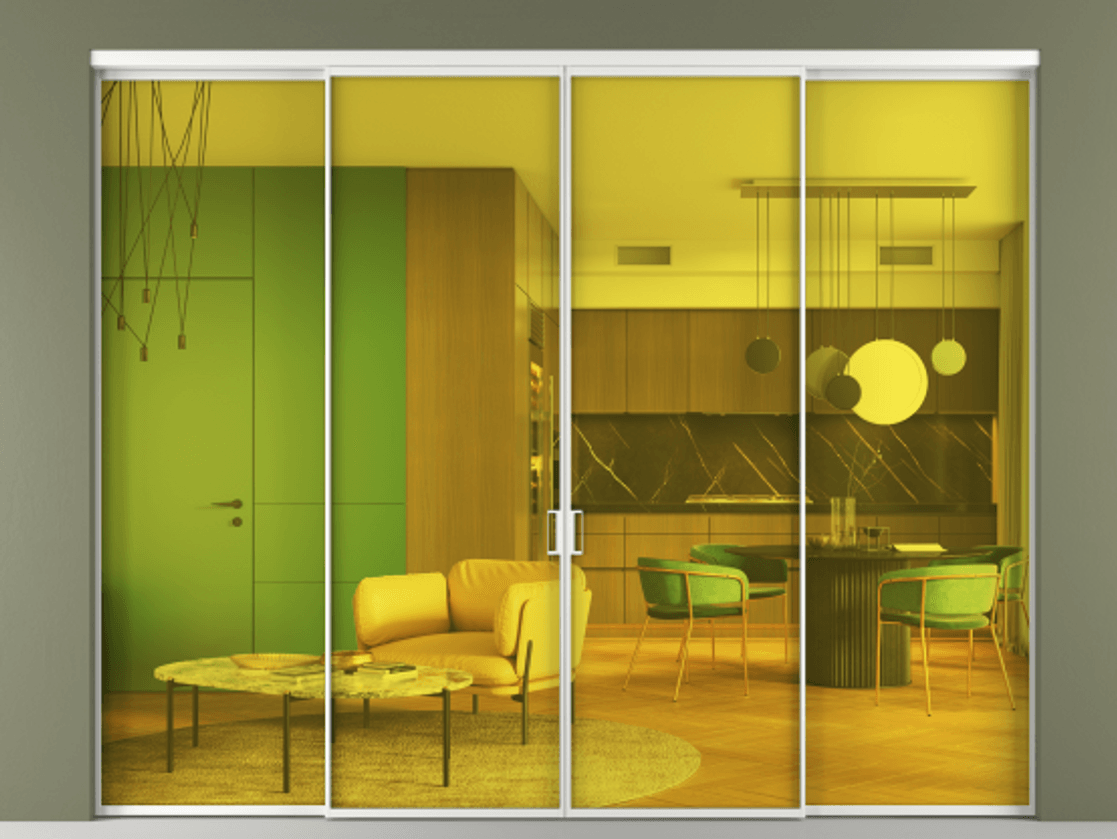 Перегородка Формато внутри проёма 4 створки АЛПР 040.01 Алюминий белоснежный Прозрачное жёлтое стекло, триплекс. Цена 465690 сом 1. Полотно 4 шт. (800/2100 мм)
2. Комплект установки раздвижной системы
3. Базовый комплект фурнитуры
4.Ручка Рондо. Фабрика дверей Волховец 8 (800) 551 43 19 Перегородка Формато внутри проёма 4 створки АЛПР 040.01 Алюминий белоснежный Прозрачное жёлтое стекло, триплекс Цена 465690 сом | Volhovec