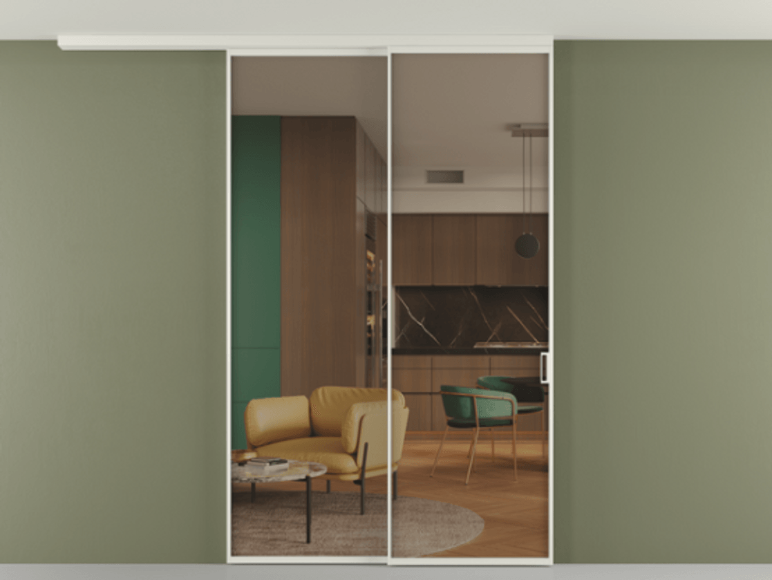 Перегородка Formato вдоль стены на потолок телескопик синхро 2 АЛПР 040.01 Алюминий Белый Прозрачное бронзовое стекло, триплекс, 6 мм. Скрытый короб БЕЛ Цена 268400 ₽ 1. Полотно 2 шт.  (800/2100 мм)
2. Комплект установки раздвижной системы
3. Базовый комплект фурнитуры
4.Ручка RONDO
. Фабрика дверей Волховец 8 (800) 551 43 19  Перегородка Formato вдоль стены на потолок телескопик синхро 2 АЛПР 040.01 Алюминий Белый Прозрачное бронзовое стекло, триплекс, 6 мм Цена 268400 ₽ | Volhovec