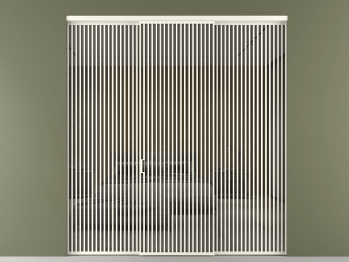 Перегородка Формато внутри проёма 3 створки АЛПР 040.06 Алюминий жемчужный Рефлективное серое стекло "Стопсол", калёное. Цена 611600 ₽ 1. Полотно 3 шт. (800/2100 мм)
2. Комплект установки раздвижной системы
3. Базовый комплект фурнитуры
4.Ручка Рондо. Фабрика дверей Волховец 8 (800) 551 43 19 Перегородка Формато внутри проёма 3 створки АЛПР 040.06 Алюминий жемчужный Рефлективное серое стекло "Стопсол", калёное Цена 611600 ₽ | Volhovec