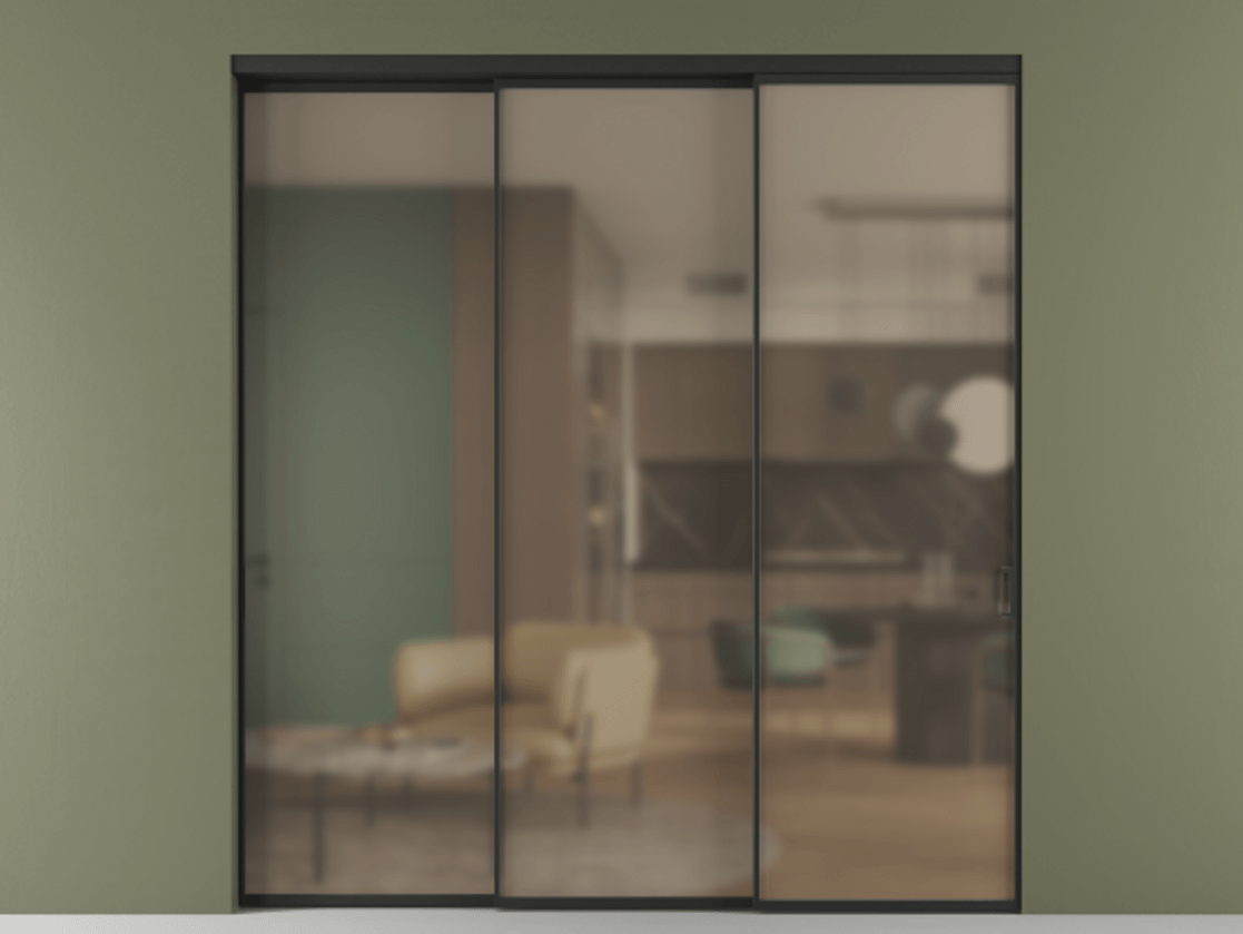 Перегородка Formato внутри проёма телескопик синхро 2 АЛПР 040.01 Алюминий Черный Сатинированное бронзовое стекло, триплекс, 6 мм. Скрытый короб ЧЕР Цена 335500 ₽ 1. Полотно 3 шт. (800/2100 мм)
2. Комплект установки раздвижной системы
3. Базовый комплект фурнитуры
4. Комплект фурнитуры телескопик синхро-2
5.Ручка RONDO
. Фабрика дверей Волховец 8 (800) 551 43 19 Перегородка Formato внутри проёма телескопик синхро 2 АЛПР 040.01 Алюминий Черный Сатинированное бронзовое стекло, триплекс, 6 мм Цена 335500 ₽ | Volhovec