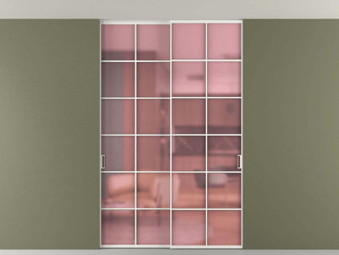 Перегородка Формато внутри проёма скрытое крепление в потолок 2 створки АЛПР 040.05 Алюминий светло-серый Сатинированное розовое стекло, триплекс. Цена 261085 ₽ 1. Полотно 2 шт. (800/2100 мм)
2. Комплект установки раздвижной системы
3. Базовый комплект фурнитуры
4. Ручка Рондо. Фабрика дверей Волховец 8 (800) 551 43 19 Перегородка Формато внутри проёма скрытое крепление в потолок 2 створки АЛПР 040.05 Алюминий светло-серый Сатинированное розовое стекло, триплекс Цена 261085 ₽ | Volhovec