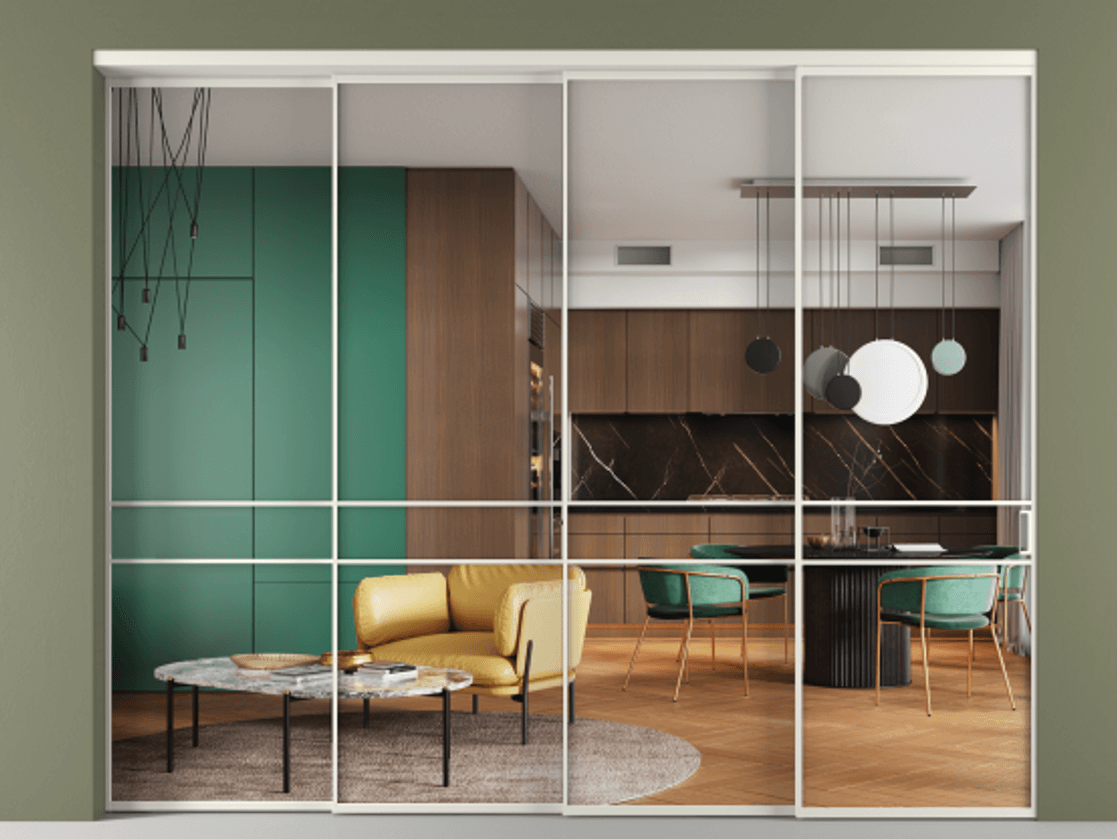 Перегородка Formato внутри проёма телескопик синхро 3 АЛПР 040.02 Алюминий Белый Прозрачное стекло "Crystal Vision", калёное, 6 мм. Скрытый короб БЕЛ Цена 502700 ₽ 1. Полотно 4 шт. (800/2100 мм)
2. Комплект установки раздвижной системы
3. Базовый комплект фурнитуры
4. Комплект фурнитуры телескопик синхро-3
5. Ручка RONDO
. Фабрика дверей Волховец 8 (800) 551 43 19 Перегородка Formato внутри проёма телескопик синхро 3 АЛПР 040.02 Алюминий Белый Прозрачное стекло "Crystal Vision", калёное, 6 мм Цена 502700 ₽ | Volhovec