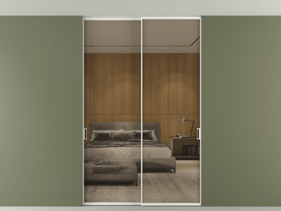 Перегородка Формато внутри проёма скрытое крепление в потолок 2 створки АЛПР 040.01 Алюминий светло-серый Рефлективное бронзовое стекло "Стопсол", калёное. Цена 293640 ₽ 1. Полотно 2 шт. (800/2100 мм)
2. Комплект установки раздвижной системы
3. Базовый комплект фурнитуры
4. Ручка Рондо. Фабрика дверей Волховец 8 (800) 551 43 19 Перегородка Формато внутри проёма скрытое крепление в потолок 2 створки АЛПР 040.01 Алюминий светло-серый Рефлективное бронзовое стекло "Стопсол", калёное Цена 293640 ₽ | Volhovec