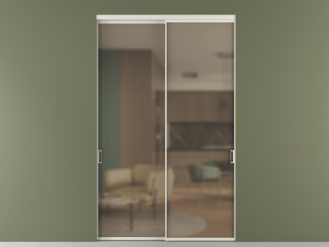 Перегородка Formato внутри проёма двустворчатая АЛПР 040.01 Алюминий Белый Сатинированное бронзовое стекло, триплекс. Скрытый короб БЕЛ Цена 403280 ₽ 1. Полотно 2 шт. (800/2100 мм)
2. Комплект установки раздвижной системы
3. Базовый комплект фурнитуры
4.Ручка RONDO. Фабрика дверей Волховец 8 (800) 551 43 19 Перегородка Formato внутри проёма двустворчатая АЛПР 040.01 Алюминий Белый Сатинированное бронзовое стекло, триплекс Цена 403280 ₽ | Volhovec