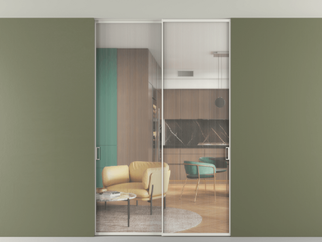 Перегородка Формато внутри проёма скрытое крепление в потолок 2 створки АЛПР 040.01 Алюминий серый Рифлёное стекло "Мору", триплекс. Цена 251305 ₽ 1. Полотно 2 шт. (800/2100 мм)
2. Комплект установки раздвижной системы
3. Базовый комплект фурнитуры
4. Ручка Рондо. Фабрика дверей Волховец 8 (800) 551 43 19 Перегородка Формато внутри проёма скрытое крепление в потолок 2 створки АЛПР 040.01 Алюминий серый Рифлёное стекло "Мору", триплекс Цена 251305 ₽ | Volhovec