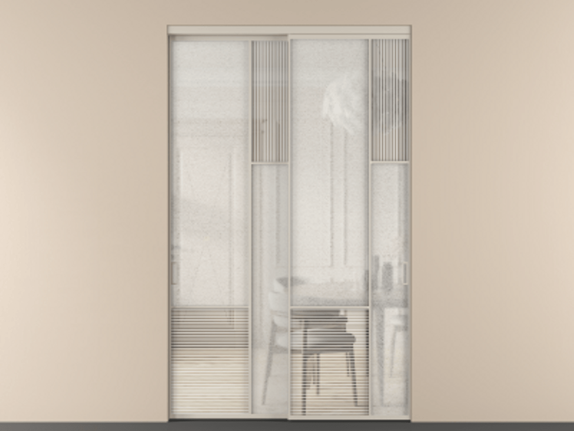 Перегородка Мозаик внутри проёма 2 створки АЛПР 041.12 Алюминий светло-бежевый Рифлёное стекло "Дюна", триплекс, 6 мм + Фактурное стекло "Лёд", триплекс. Цена 510160 ₽ . Фабрика дверей Волховец 8 (800) 551 43 19 Перегородка Мозаик внутри проёма 2 створки АЛПР 041.12 Алюминий светло-бежевый Рифлёное стекло "Дюна", триплекс, 6 мм + Фактурное стекло "Лёд", триплекс Цена 510160 ₽ | Volhovec