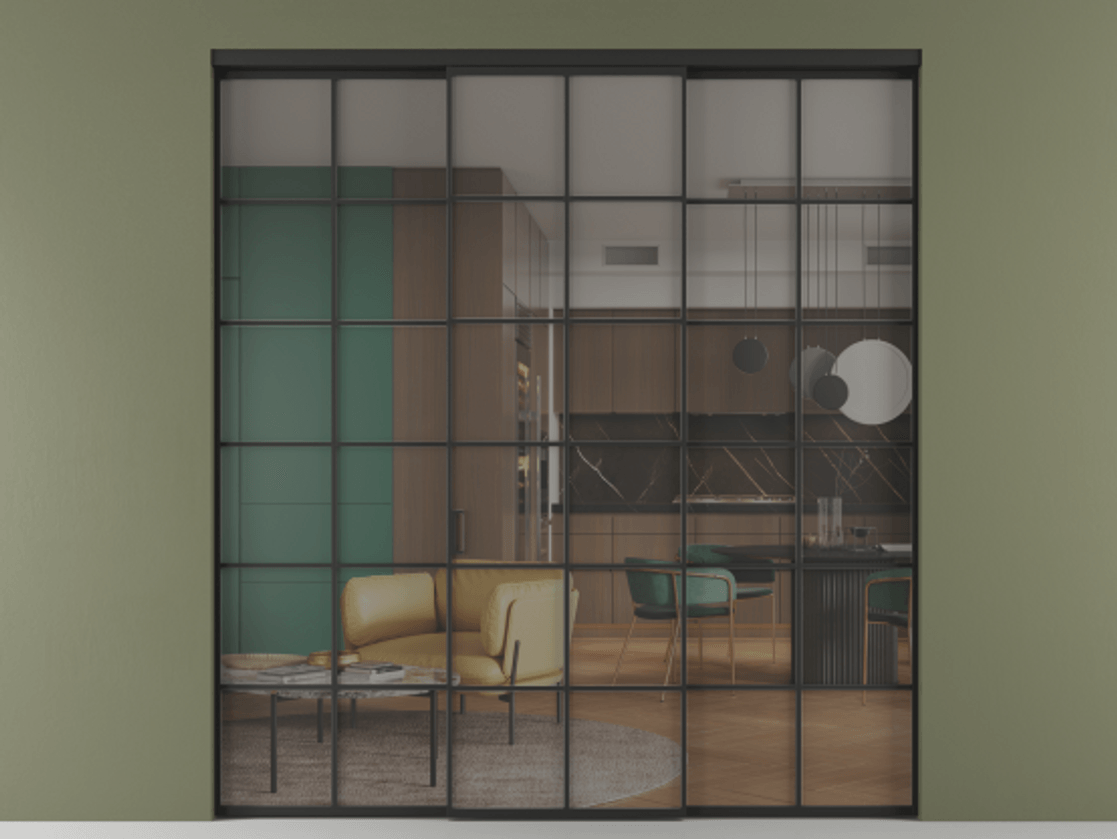 Перегородка Формато внутри проёма 3 створки АЛПР 040.05 Алюминий Черный Прозрачное серое стекло, триплекс. Скрытый короб ЧЕР Цена 12750 AZE 1. Полотно 3 шт. (800/2100 мм)
2. Комплект установки раздвижной системы
3. Базовый комплект фурнитуры
4.Ручка Рондо. Фабрика дверей Волховец 8 (800) 551 43 19 Перегородка Формато внутри проёма 3 створки АЛПР 040.05 Алюминий Черный Прозрачное серое стекло, триплекс Цена 12750 AZE | Volhovec