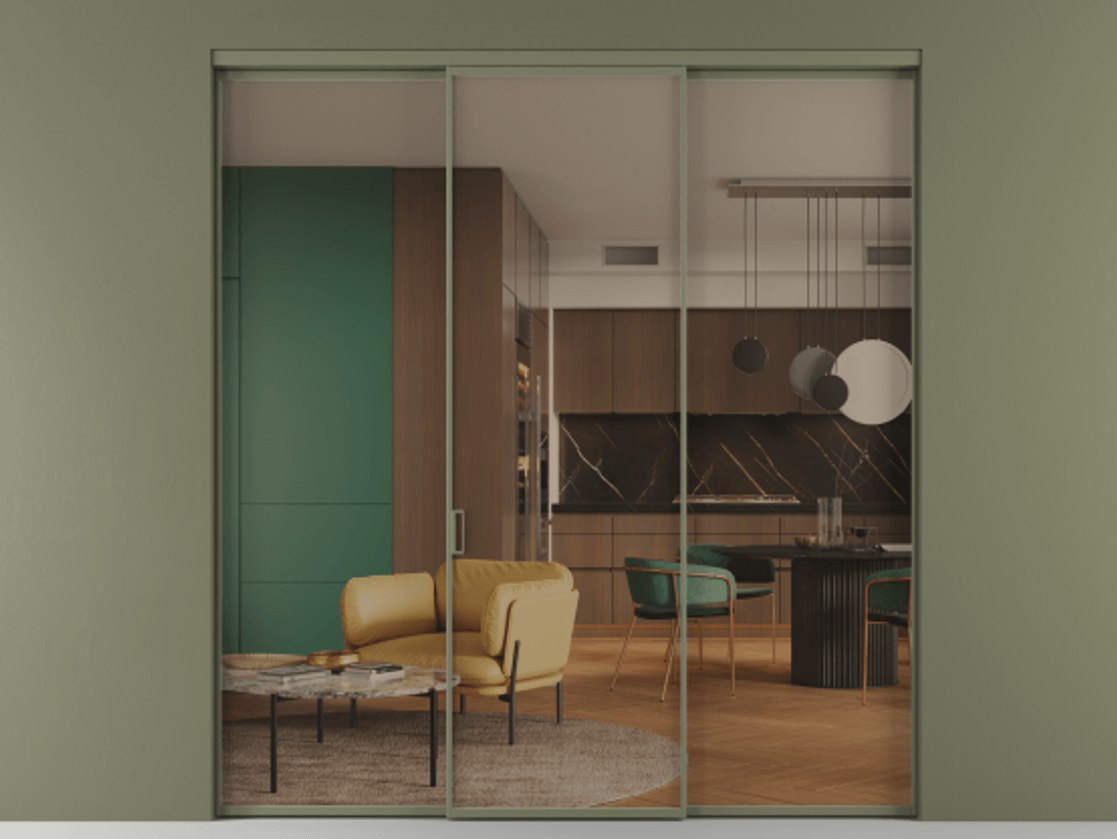 Перегородка Formato внутри проёма 3 створки АЛПР 040.01 Алюминий оливковый тёмный Прозрачное бронзовое стекло, триплекс. Цена 225125 ₽ 1. Полотно 3 шт. (800/2100 мм)
2. Комплект установки раздвижной системы
3. Базовый комплект фурнитуры
4.Ручка RONDO. Фабрика дверей Волховец 8 (800) 551 43 19 Перегородка Formato внутри проёма 3 створки АЛПР 040.01 Алюминий оливковый тёмный Прозрачное бронзовое стекло, триплекс Цена 225125 ₽ | Volhovec