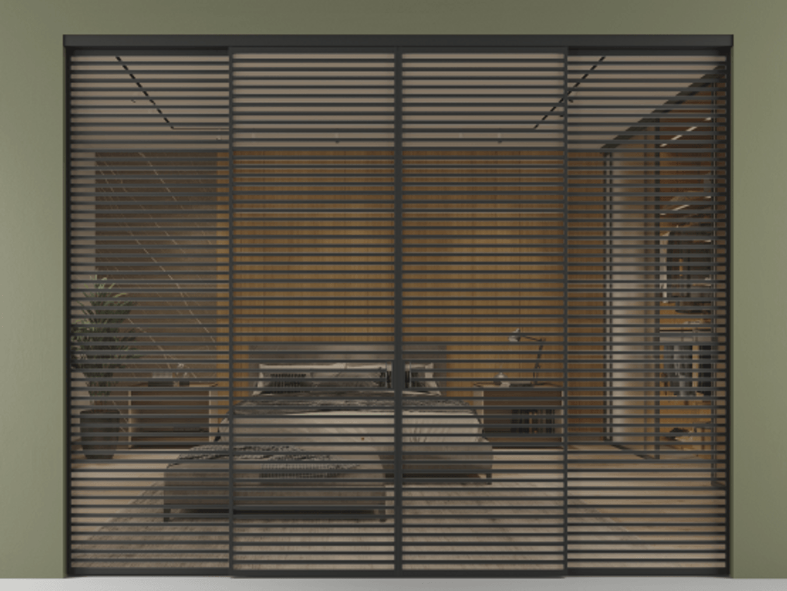 Перегородка Formato внутри проёма четырёхстворчатая АЛПР 040.07 Алюминий Черный Рефлективное бронзовое стекло "Stopsol", калёное, 6 мм. Скрытый короб ЧЕР Цена 743200 ₽ 1. Полотно 4 шт. (800/2100 мм)
2. Комплект установки раздвижной системы
3. Базовый комплект фурнитуры
4.Ручка RONDO. Фабрика дверей Волховец 8 (800) 551 43 19 Перегородка Formato внутри проёма четырёхстворчатая АЛПР 040.07 Алюминий Черный Рефлективное бронзовое стекло "Stopsol", калёное, 6 мм Цена 743200 ₽ | Volhovec