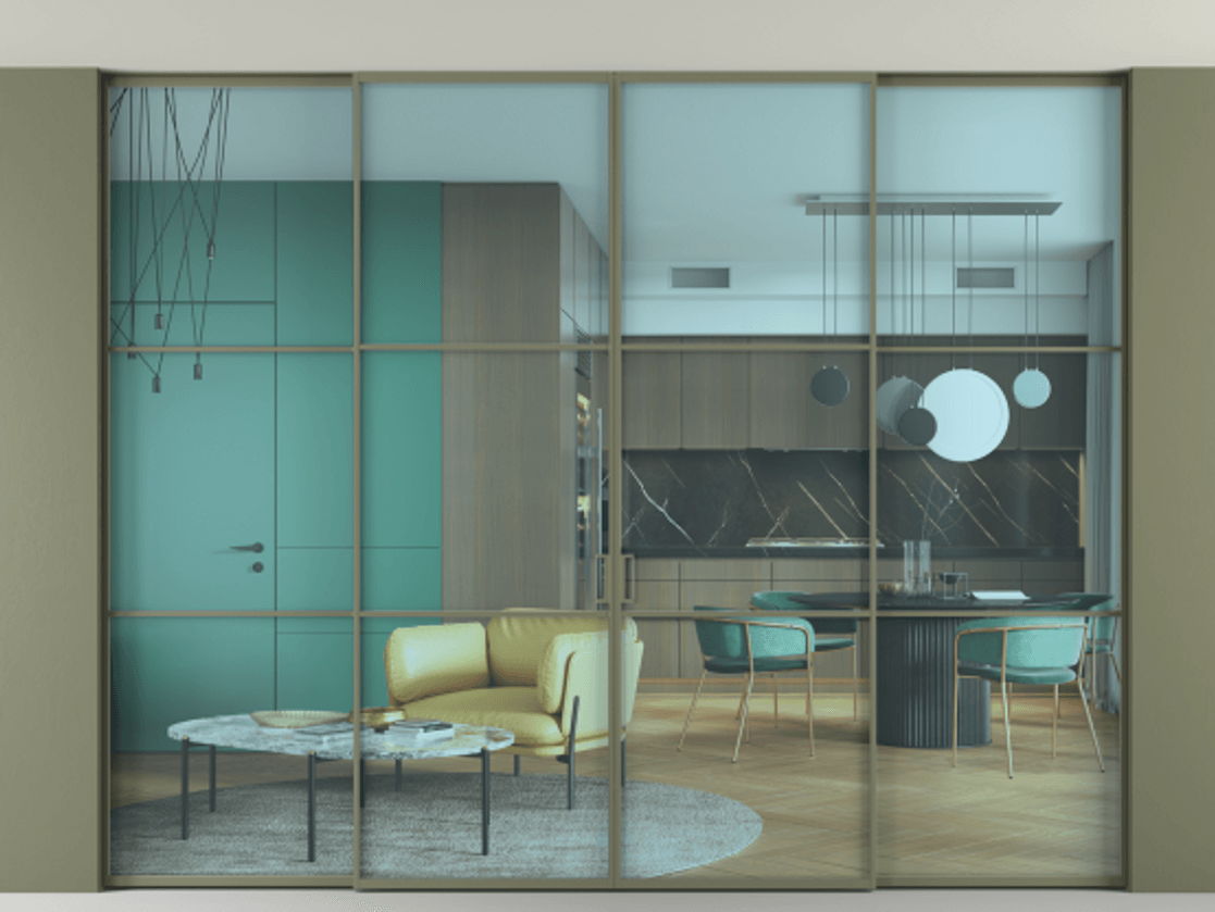 Перегородка Формато внутри проёма скрытое крепление в потолок 4 створки АЛПР 040.03 Алюминий оливковый тёмный Прозрачное голубое стекло, триплекс. Цена 457052 ₽ 1. Полотно 4 шт. (800/2100 мм)
2. Комплект установки раздвижной системы
3. Базовый комплект фурнитуры
4.Ручка Рондо. Фабрика дверей Волховец 8 (800) 551 43 19 Перегородка Формато внутри проёма скрытое крепление в потолок 4 створки АЛПР 040.03 Алюминий оливковый тёмный Прозрачное голубое стекло, триплекс Цена 457052 ₽ | Volhovec